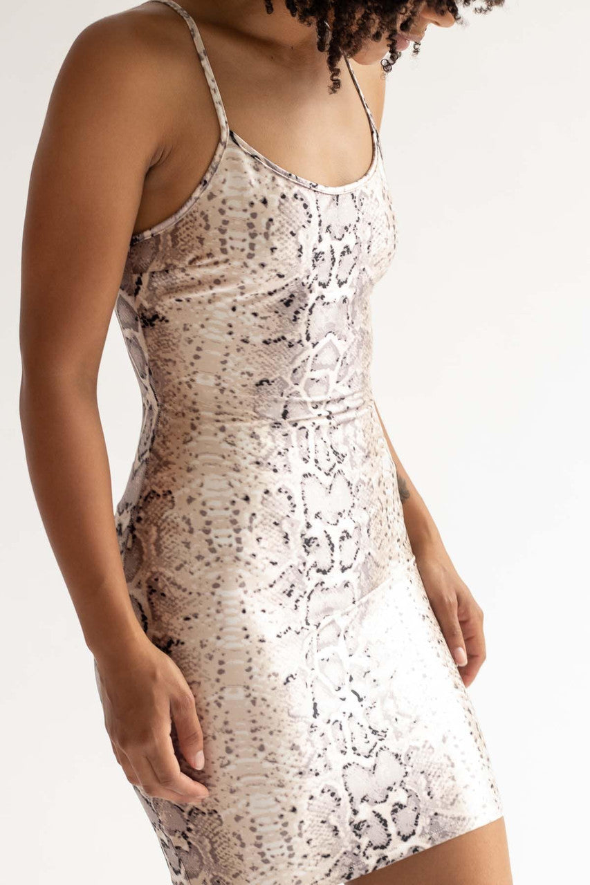 Snake Print Mini Dress