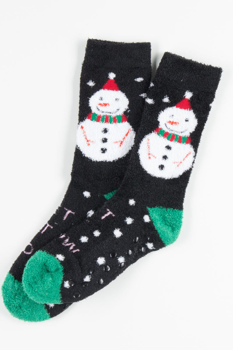 Snowman Fuzzy Socks