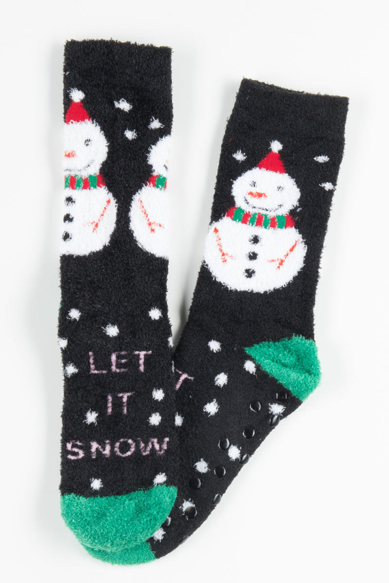 Snowman Fuzzy Socks