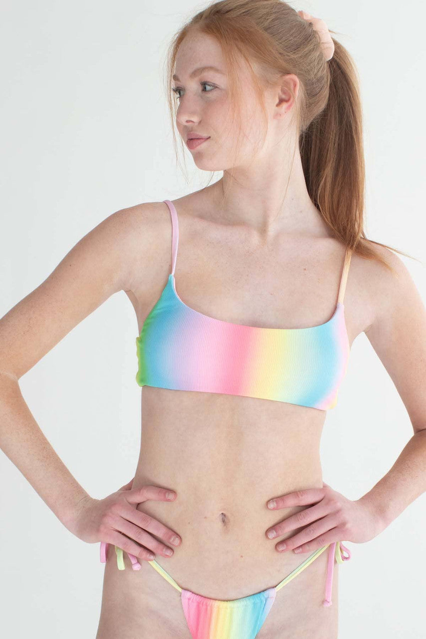 Soft Rainbow Bikini Top