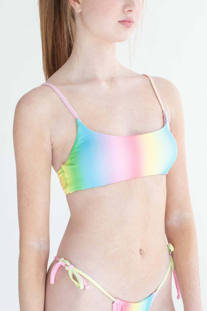 Soft Rainbow Bikini Top