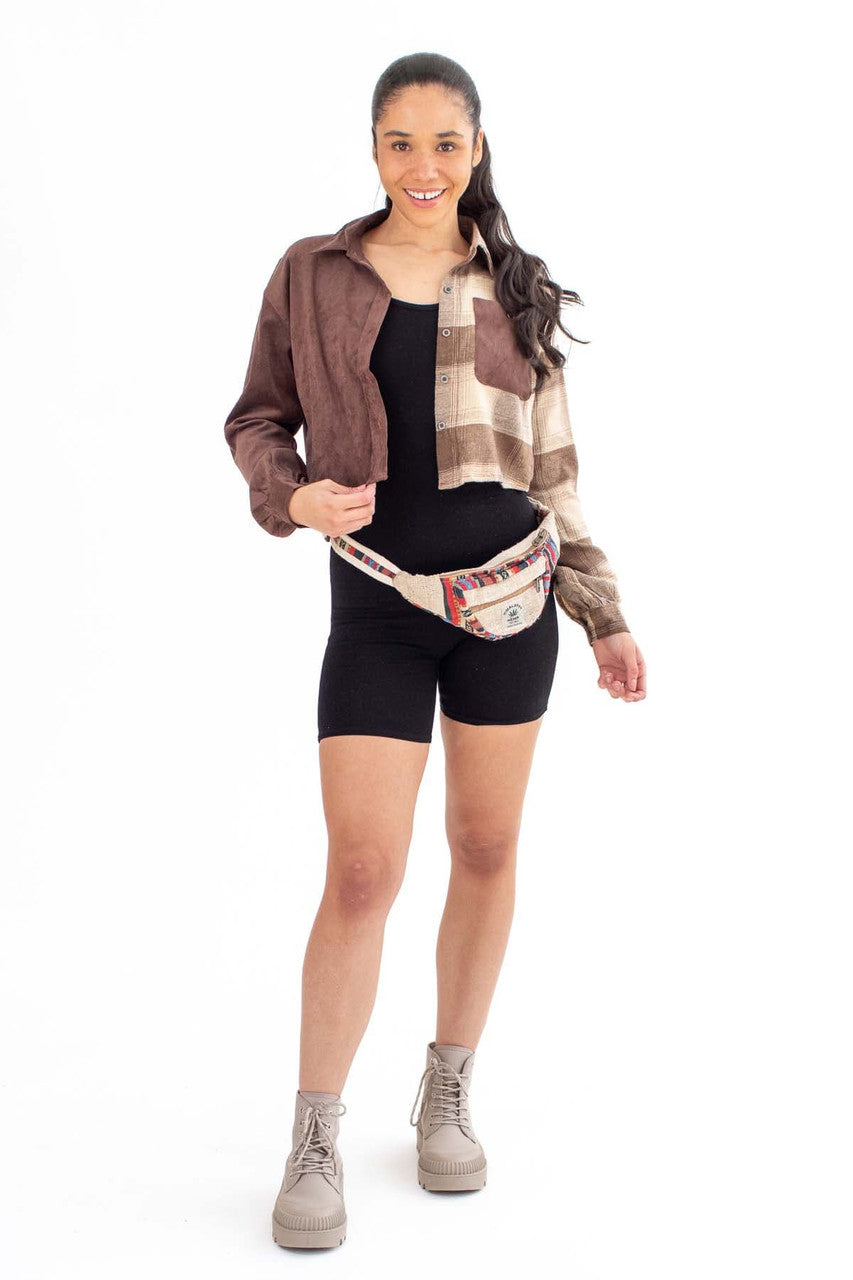 Split Corduroy & Flannel Shirt