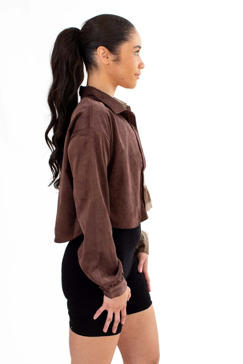 Split Corduroy & Flannel Shirt