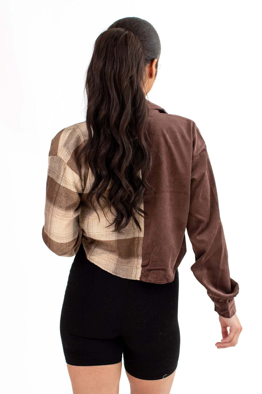 Split Corduroy & Flannel Shirt