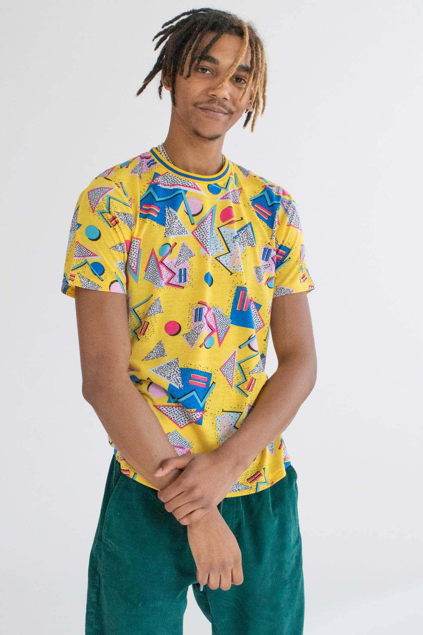 Static 80s Yellow Triangles T-Shirt