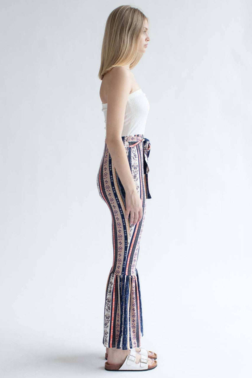 Strapless Ruffle Bell Bottom Jumpsuit