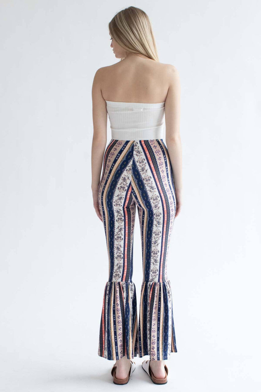 Strapless Ruffle Bell Bottom Jumpsuit