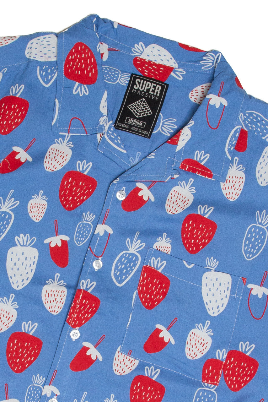 Strawberries From Heaven Button Up Shirt