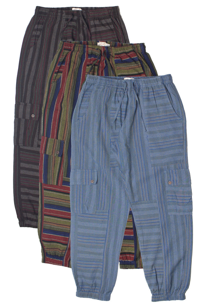 Striped Cargo Joggers