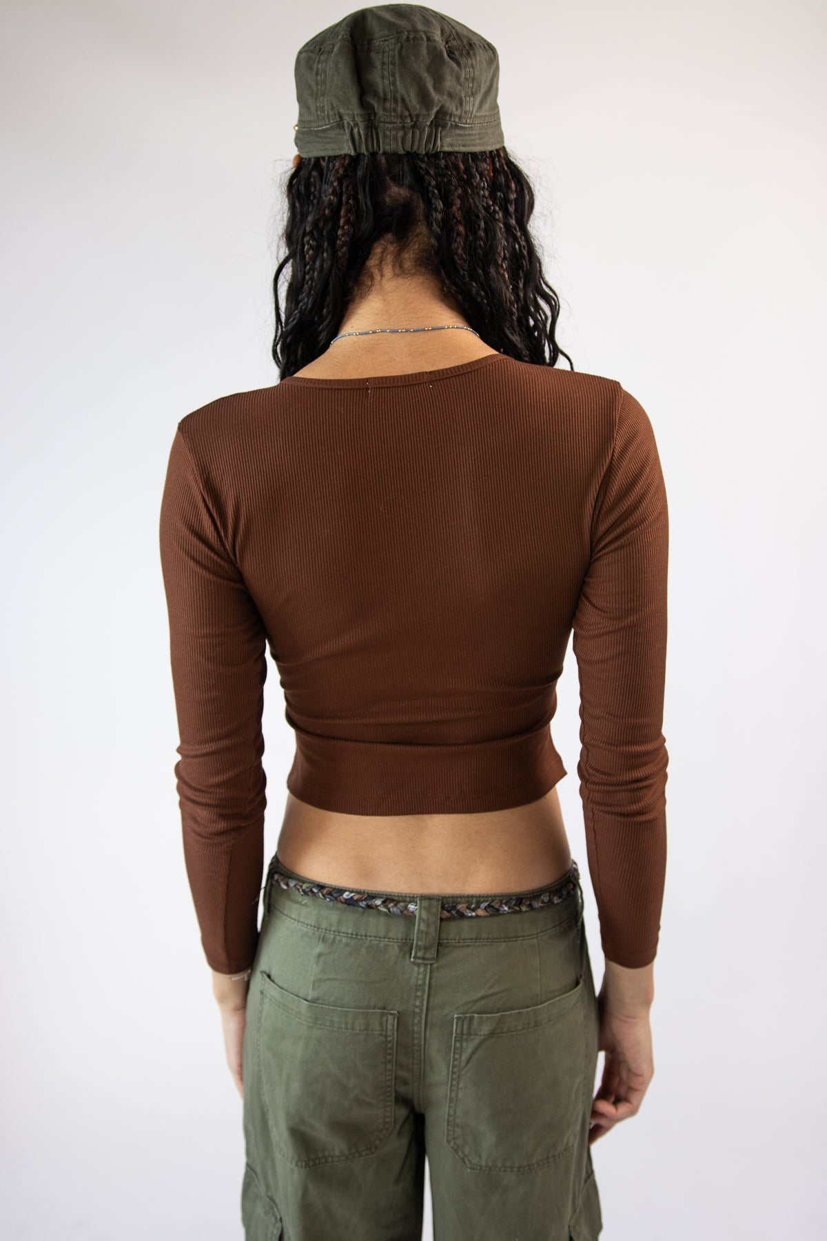 Long Sleeve Studded Wrap Top