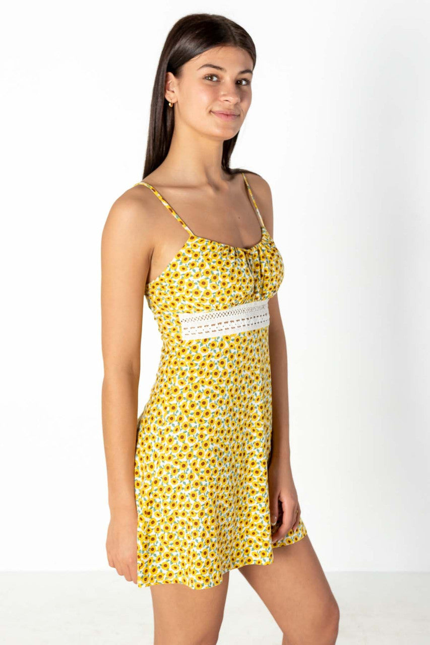 Sunflower Crochet Trim Dress