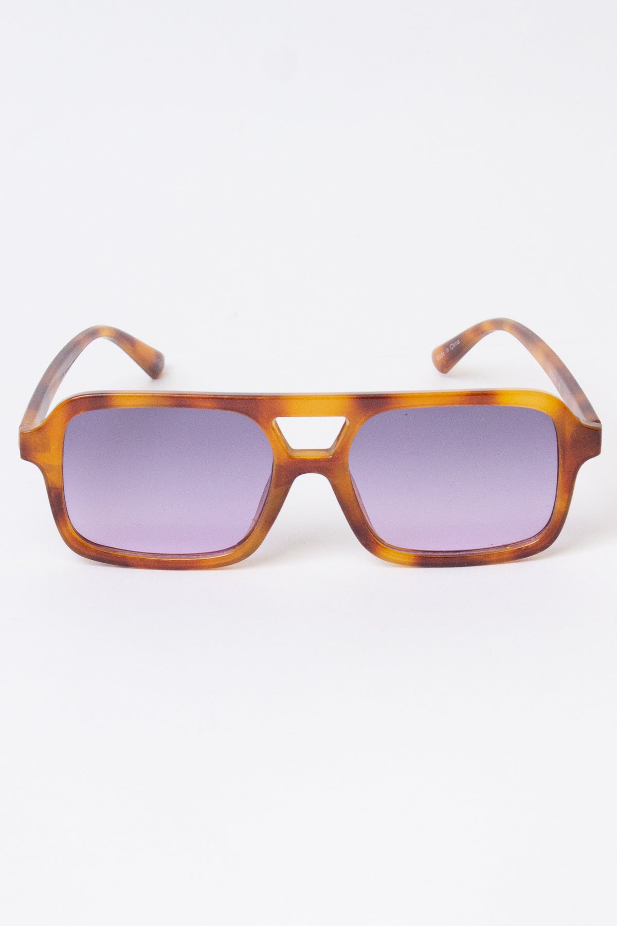 Double Bridge Tortoiseshell Sunglasses - Purple