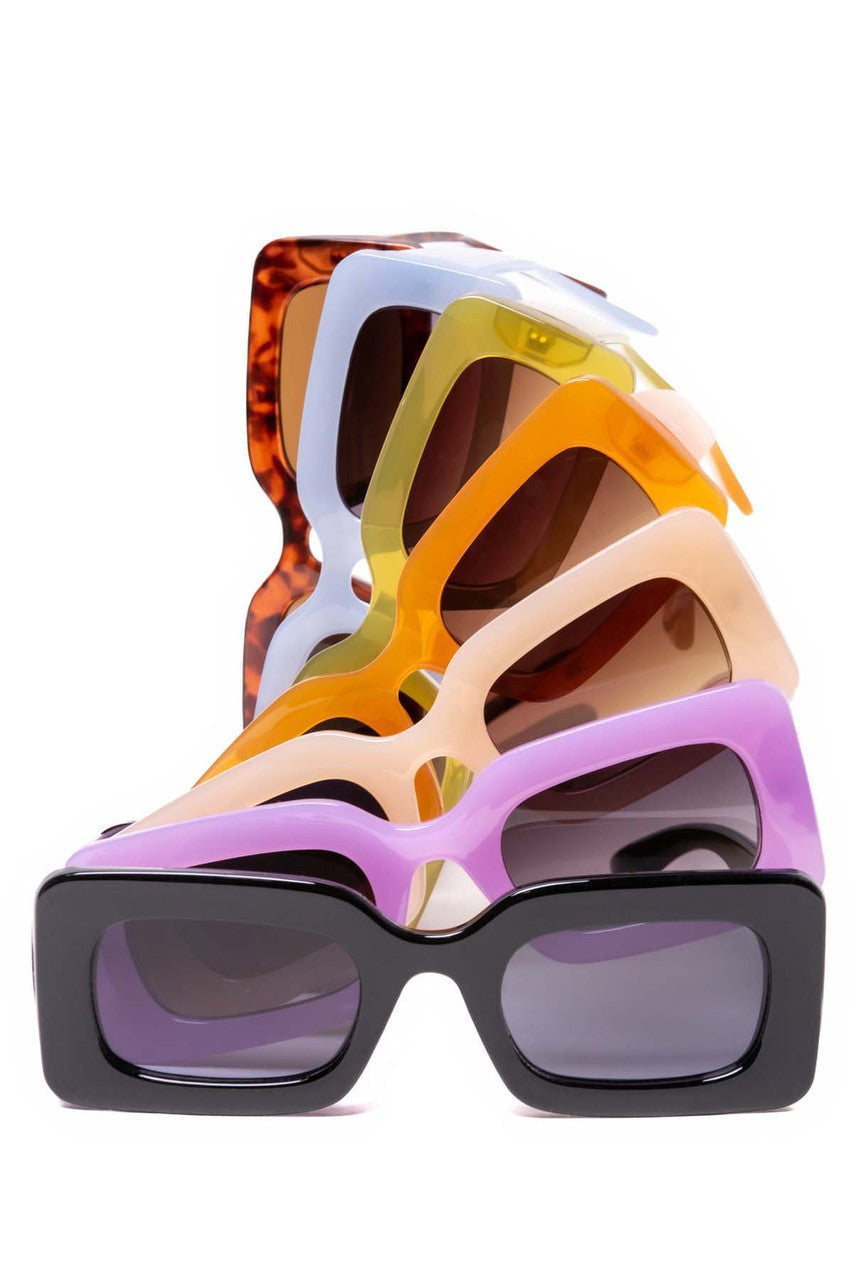 Bold Rectangle Frame Sunglasses