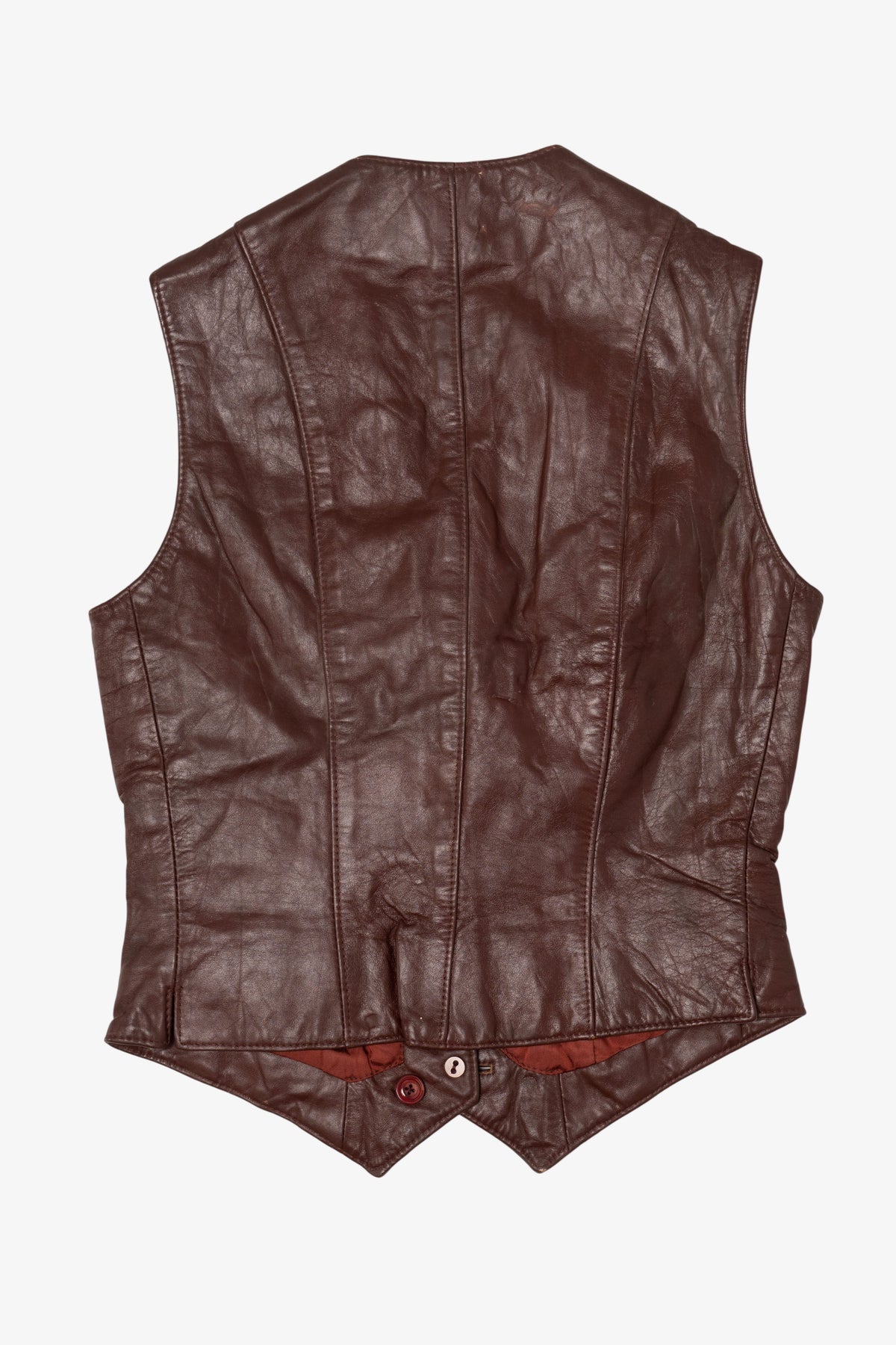 Vintage Mahogany Etienne Aigner Leather Vest (1970s)