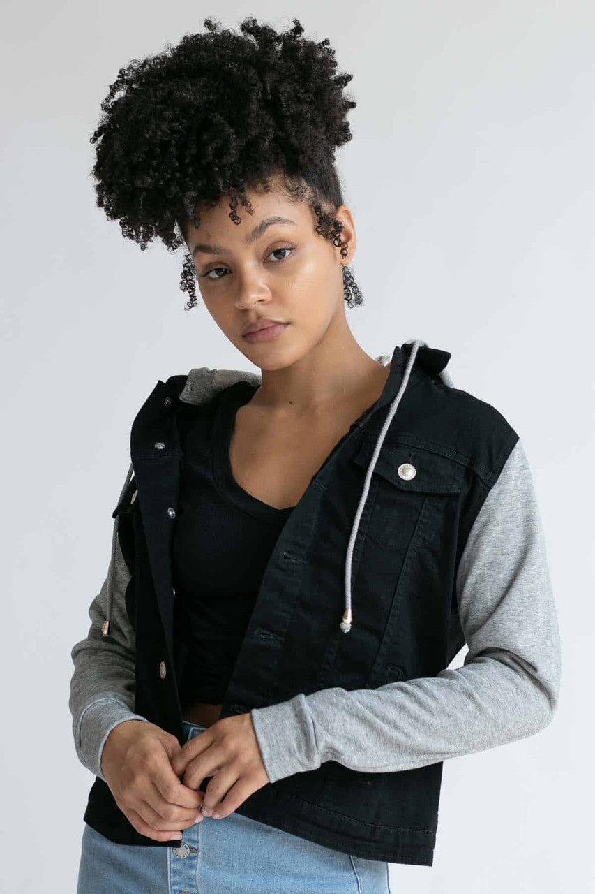 Sweatshirt Hoodie Black Denim Jacket