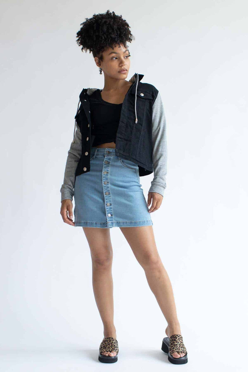 Sweatshirt Hoodie Black Denim Jacket