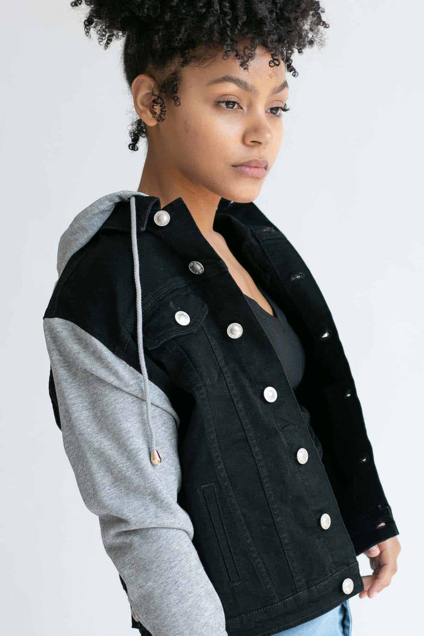Sweatshirt Hoodie Black Denim Jacket