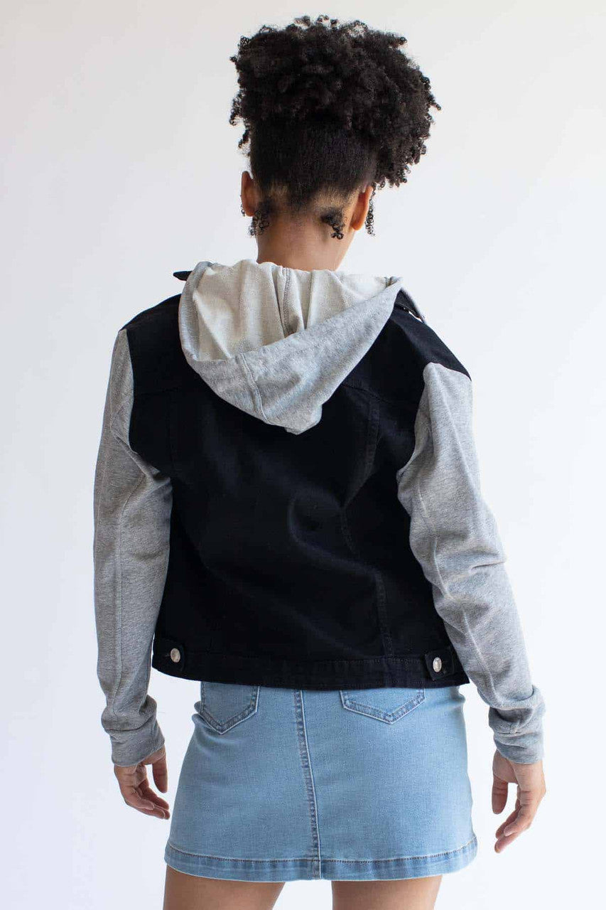 Sweatshirt Hoodie Black Denim Jacket