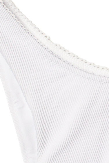 White Ribbed Bikini Bottom