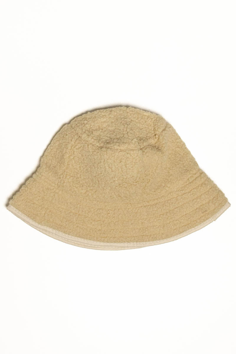 Beige Sherpa Bucket Hat