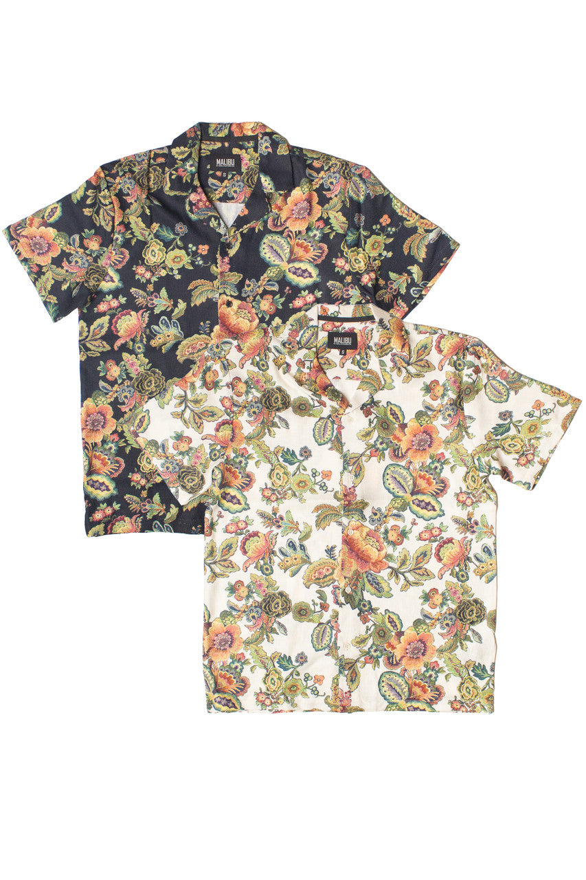 Tapestry Style Floral Button Up Shirt
