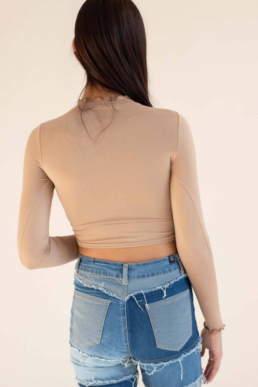 Taupe Celestial Yin Yang Long Sleeve Top