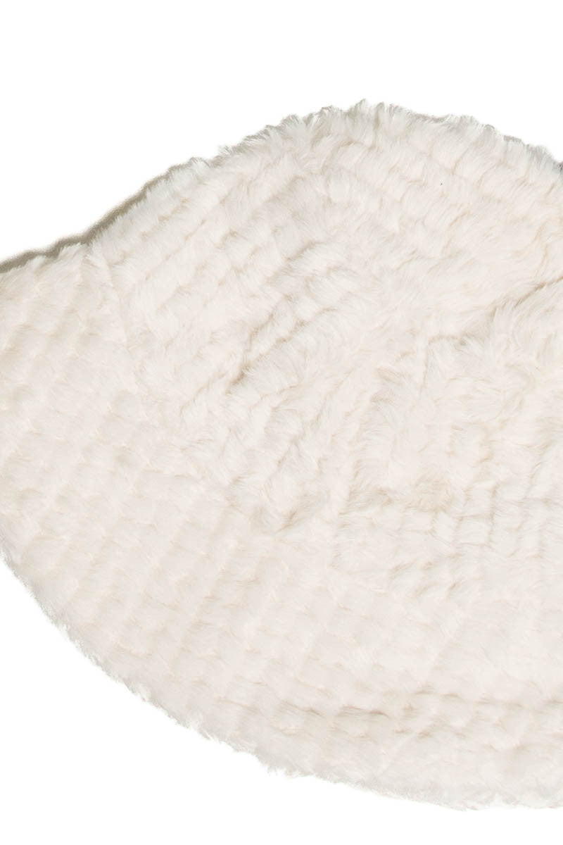 Taupe Faux Fur Bucket Hat