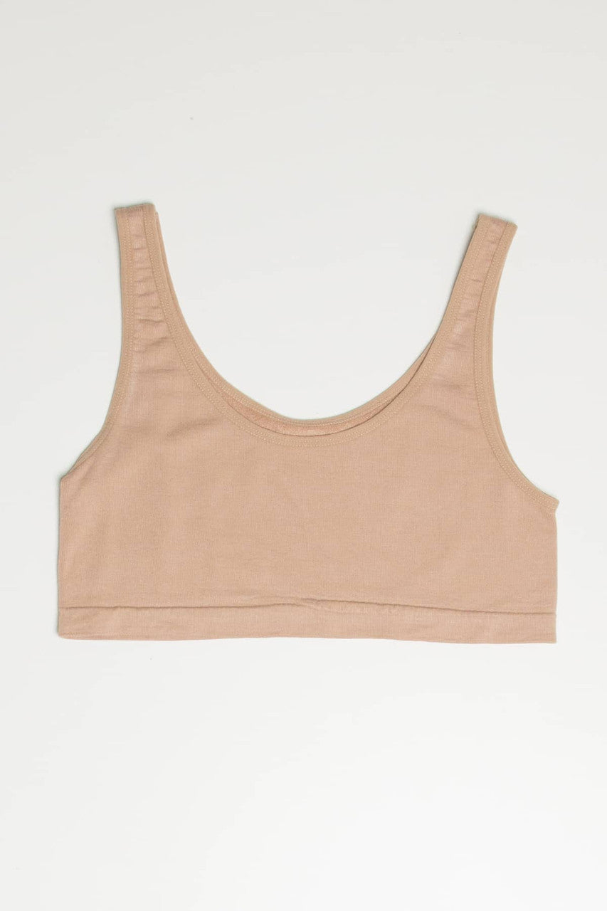 Beige Terry Seamless Crop Tank