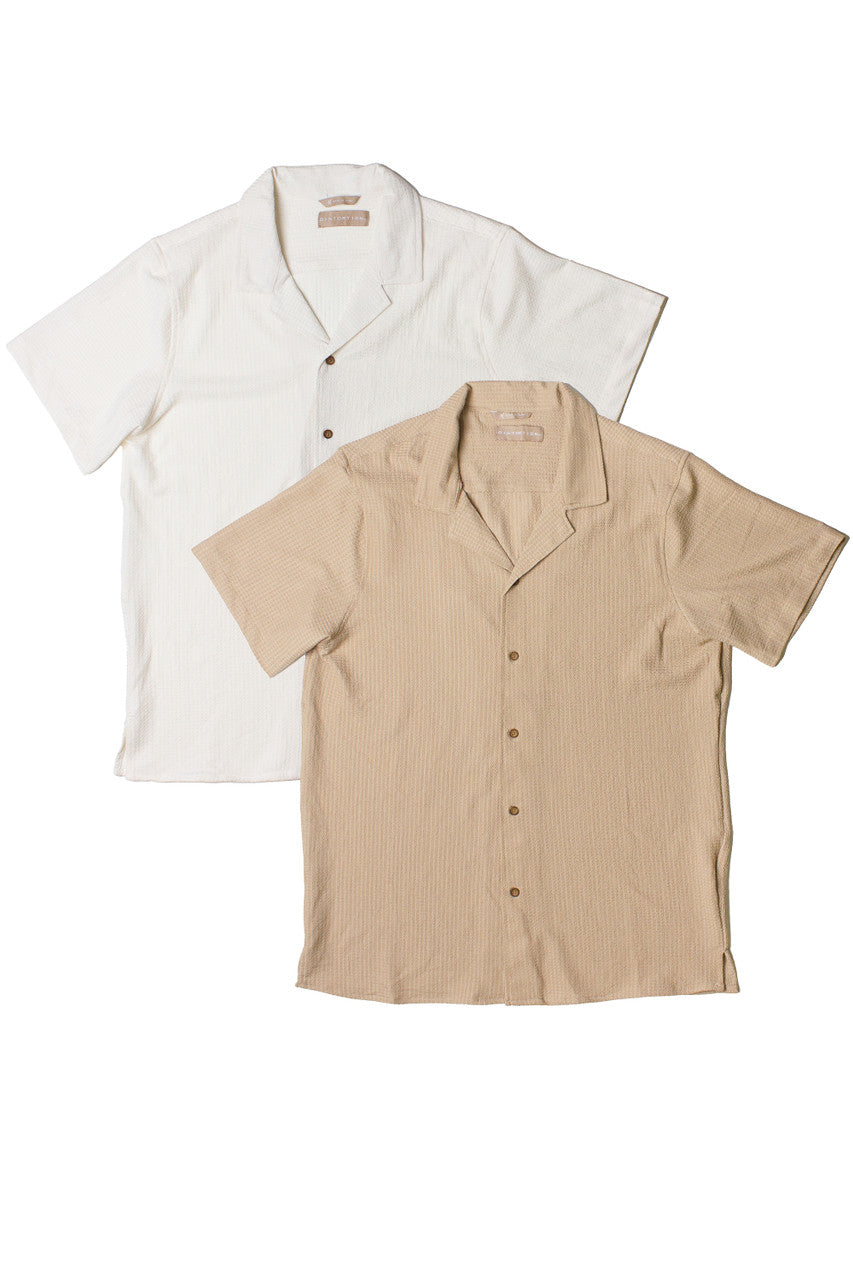 Lightweight Textured Button Up Shirt