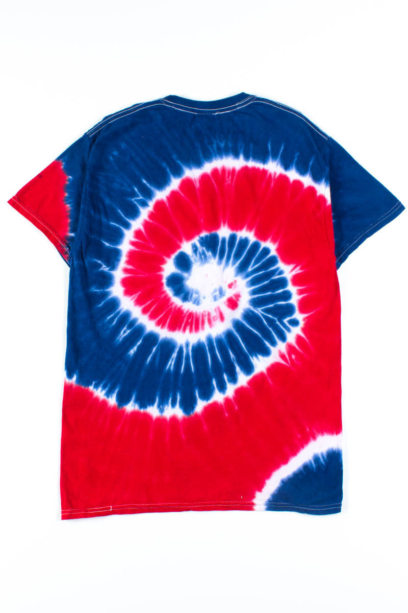 Red Blue Spiral Tie Dye Shirt