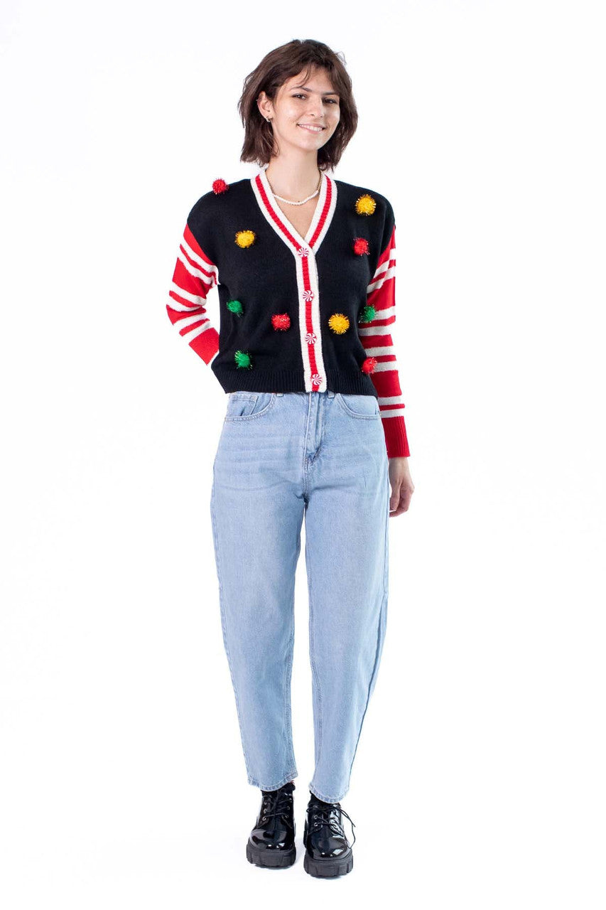 Tinsel Poms Cardigan