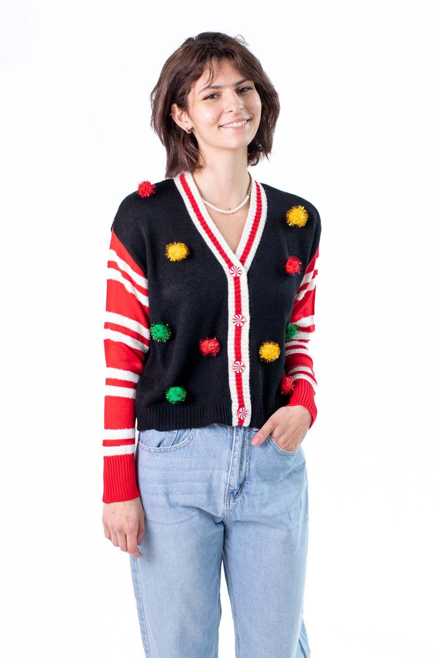 Tinsel Poms Cardigan
