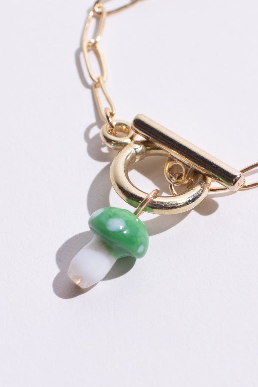 Toggle Clasp Mushroom Bracelet
