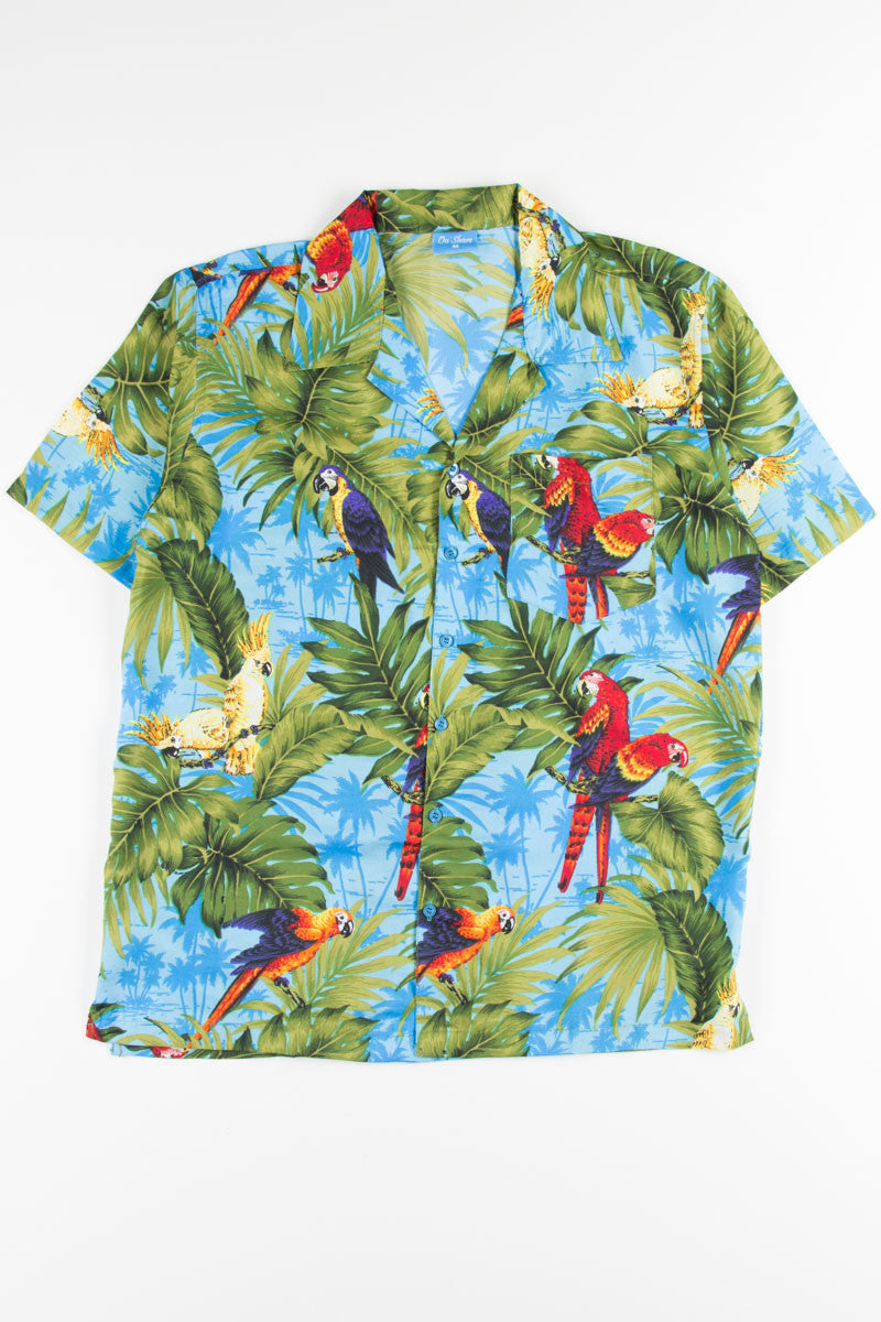 Blue Tropical Macaws Hawaiian Shirt