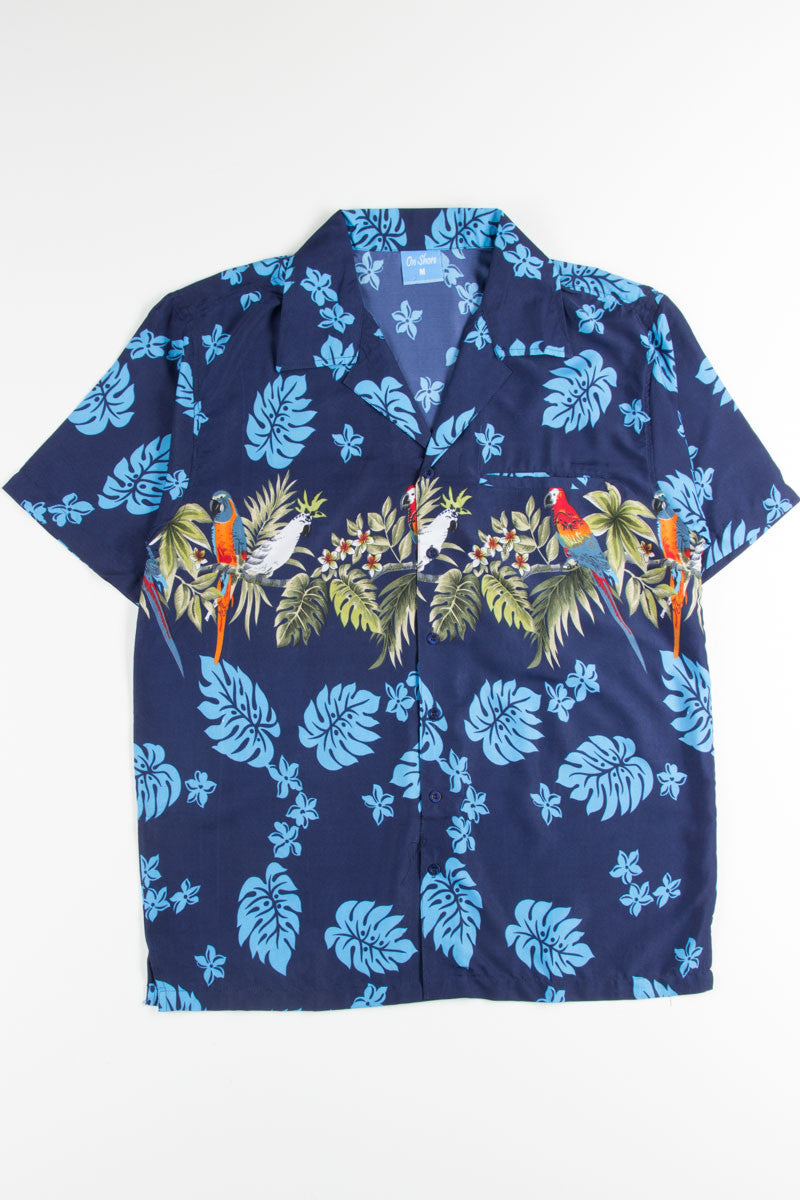 Blue Tropical Parrot Hawaiian Shirt