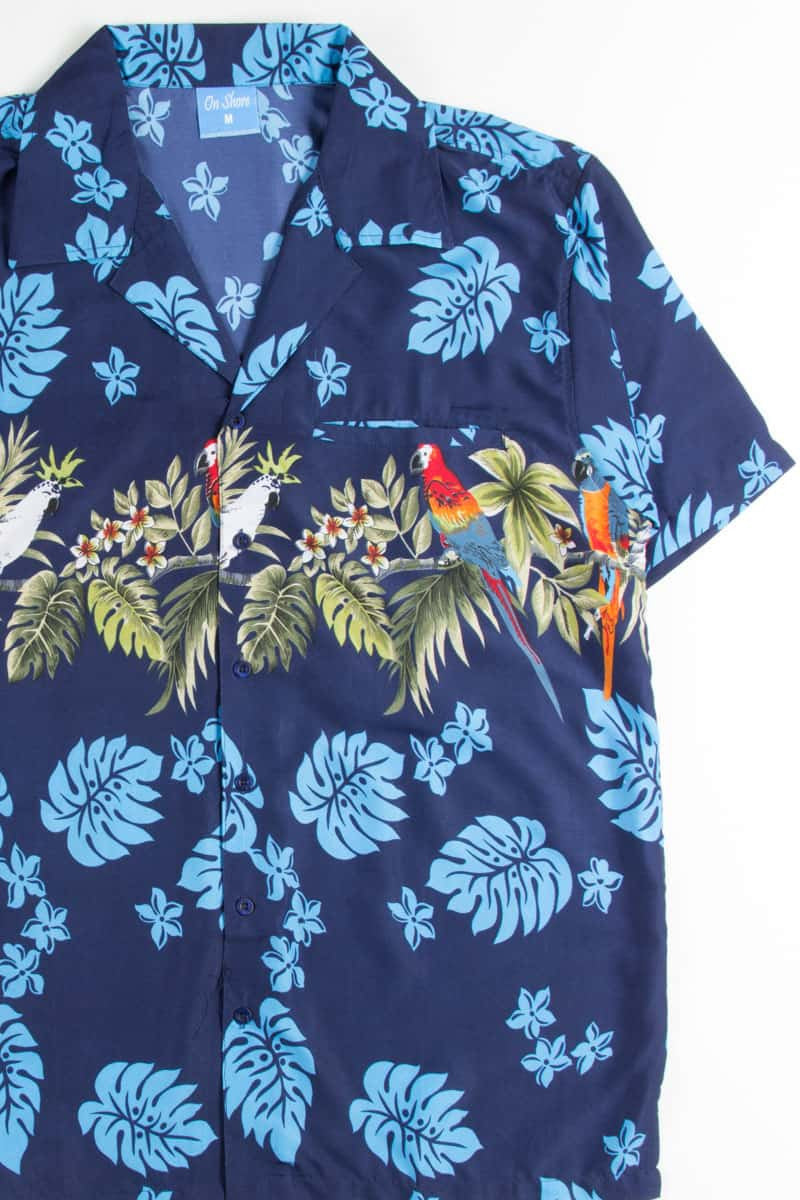 Blue Tropical Parrot Hawaiian Shirt