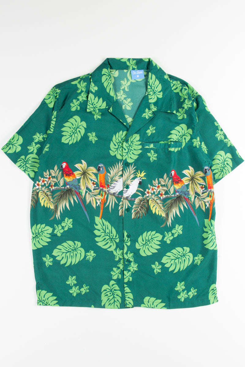 Green Tropical Parrot Hawaiian Shirt