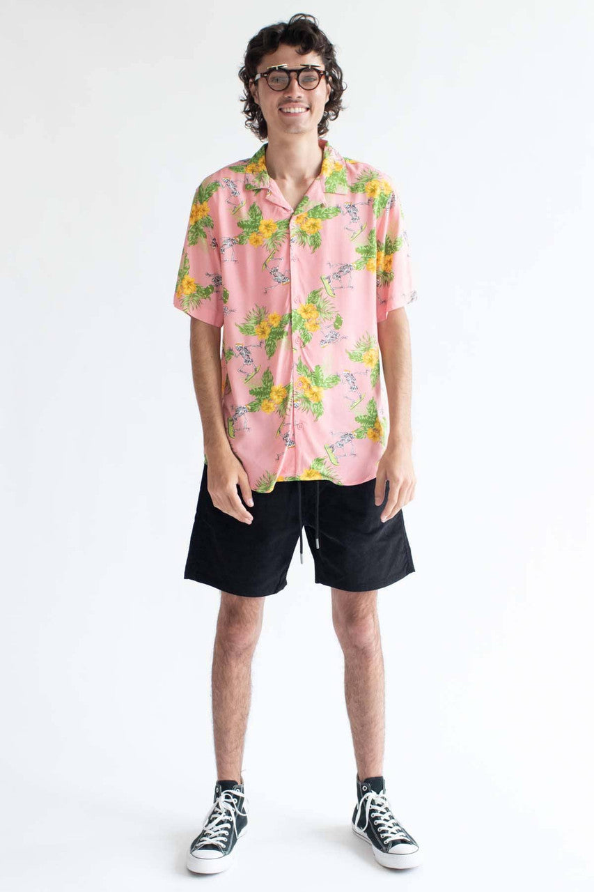 Tropical Surfing Skeleton Hawaiian Shirt