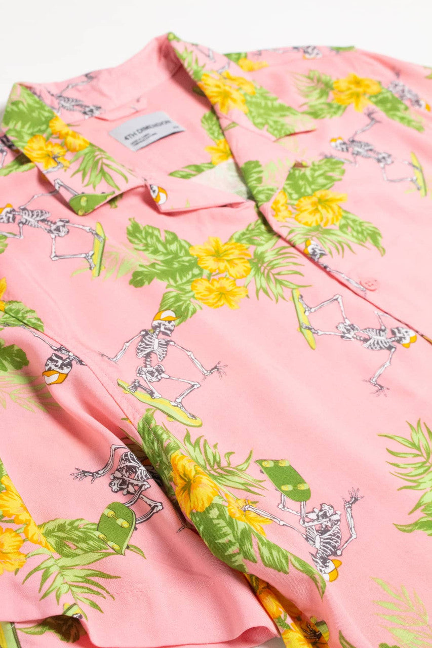 Tropical Surfing Skeleton Hawaiian Shirt