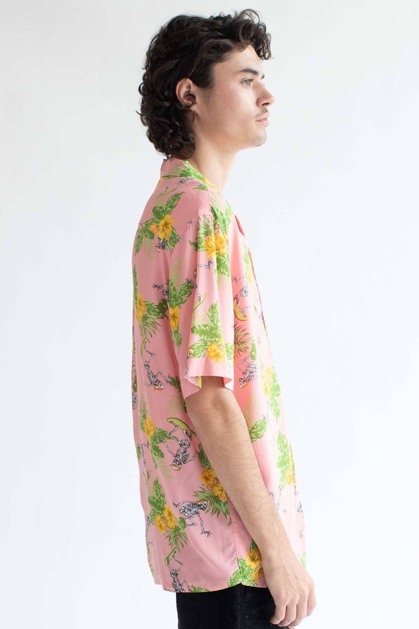 Tropical Surfing Skeleton Hawaiian Shirt