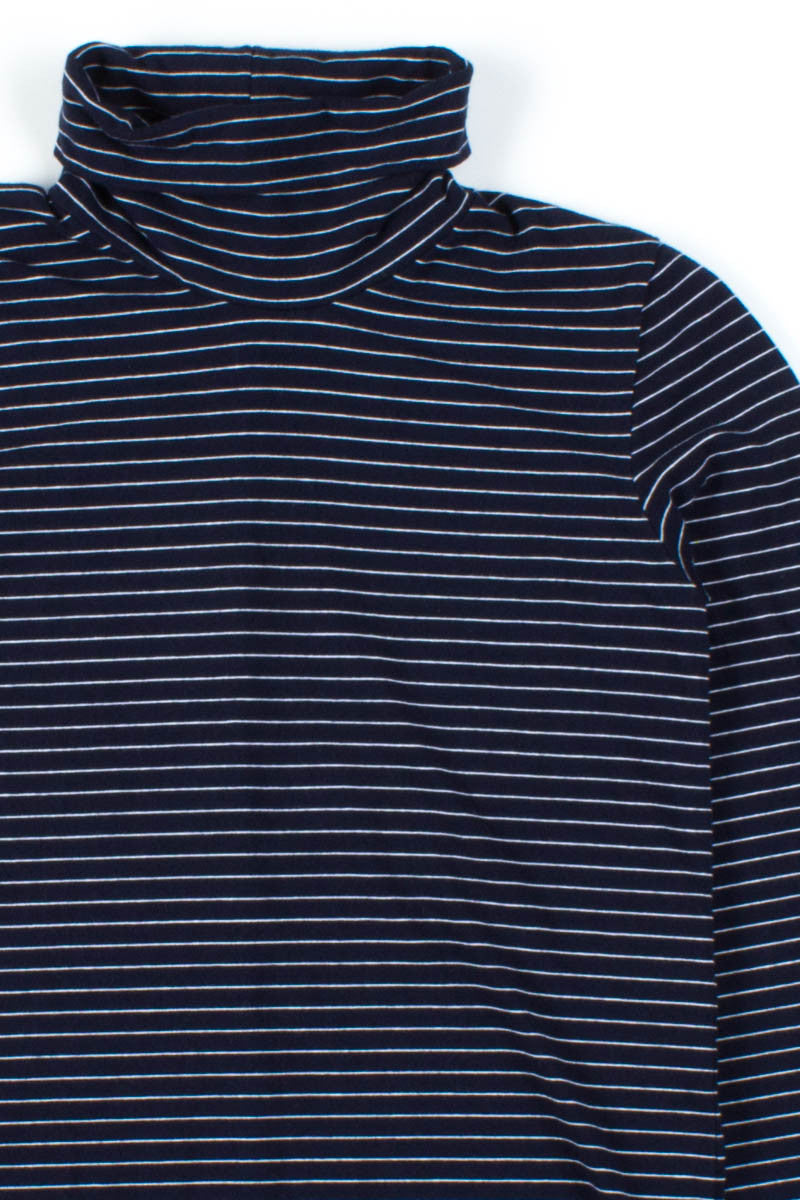 Navy & White Striped Turtleneck