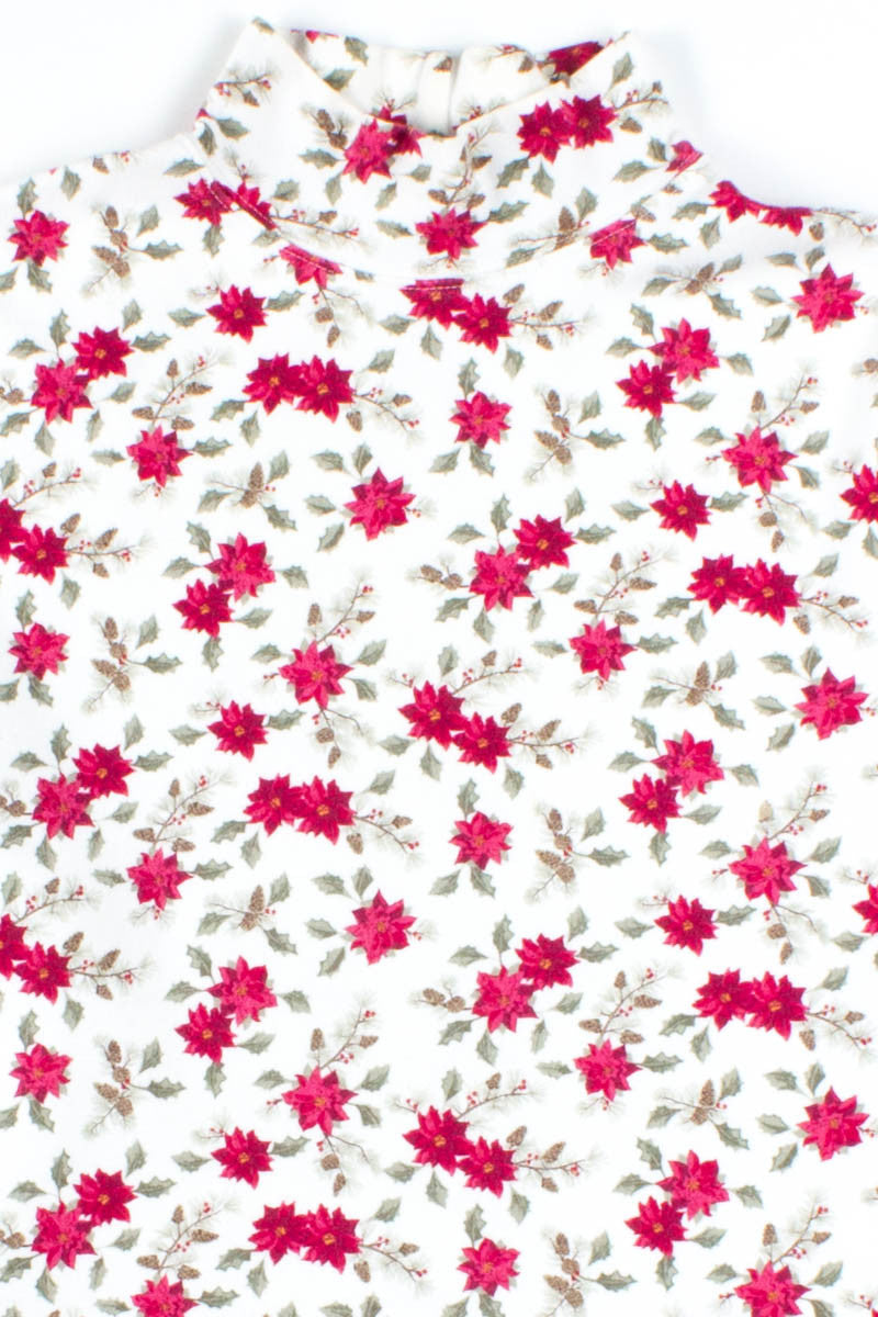 Poinsettia Mock Turtleneck