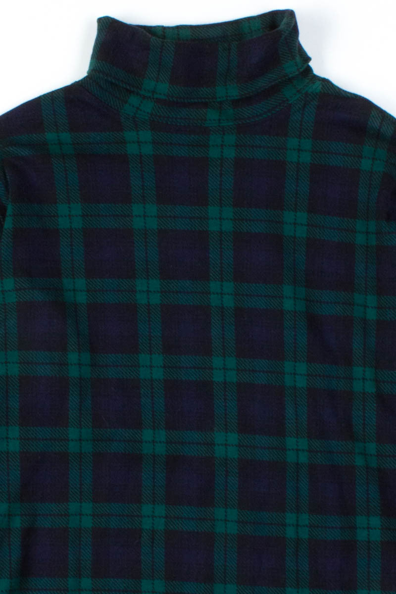 Navy & Green Plaid Turtleneck