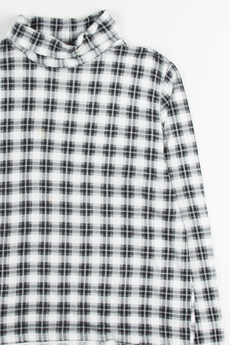 Black & White Plaid Turtleneck