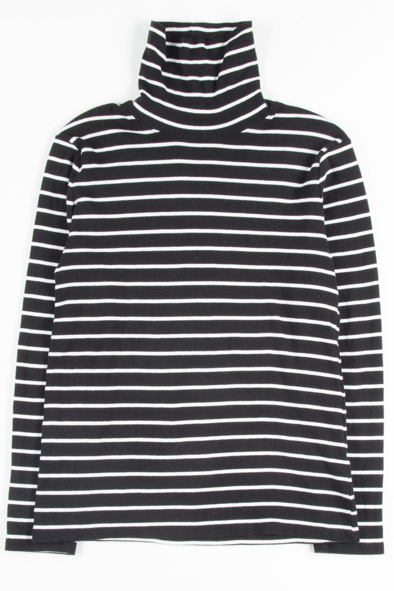 Black Striped Turtleneck