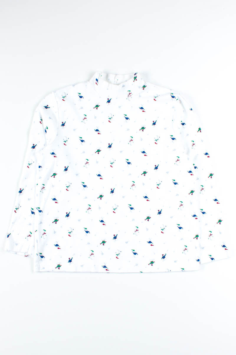 Snowman Snowball Fight Mock Turtleneck