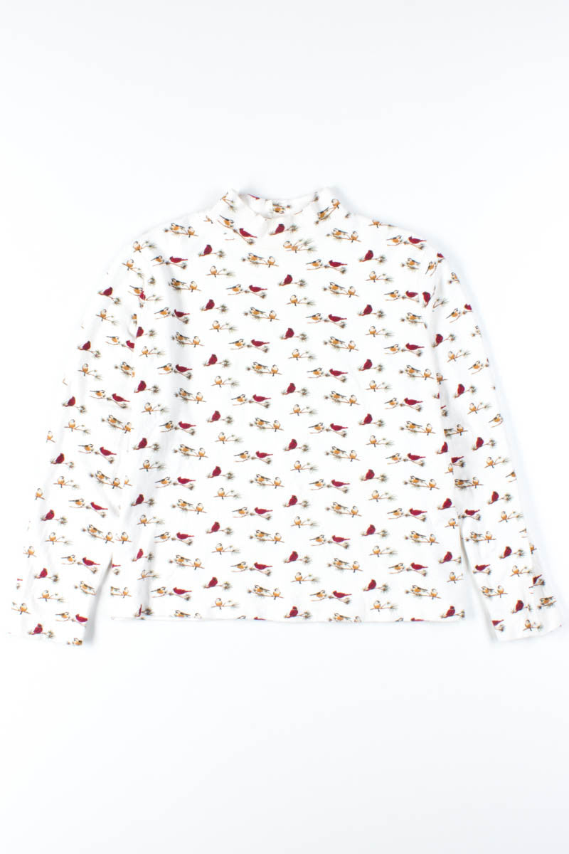 Bird Branches Mock Turtleneck
