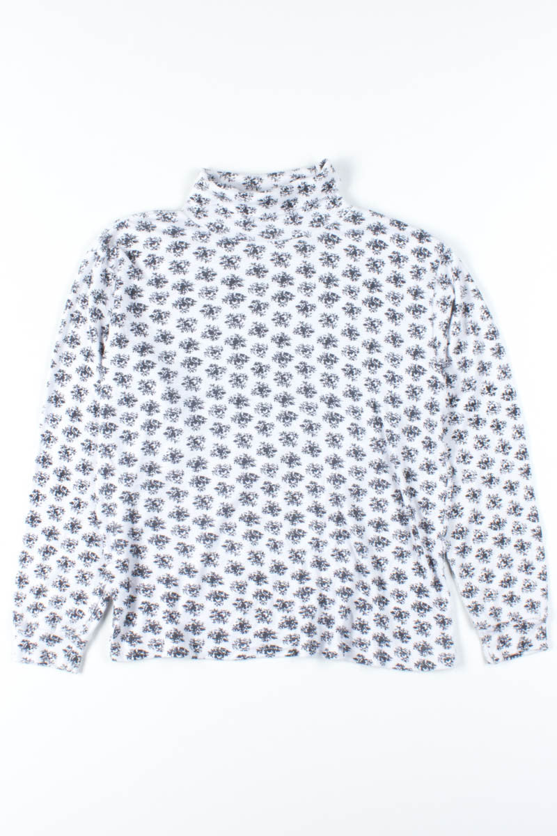 Black & White Floral Turtleneck