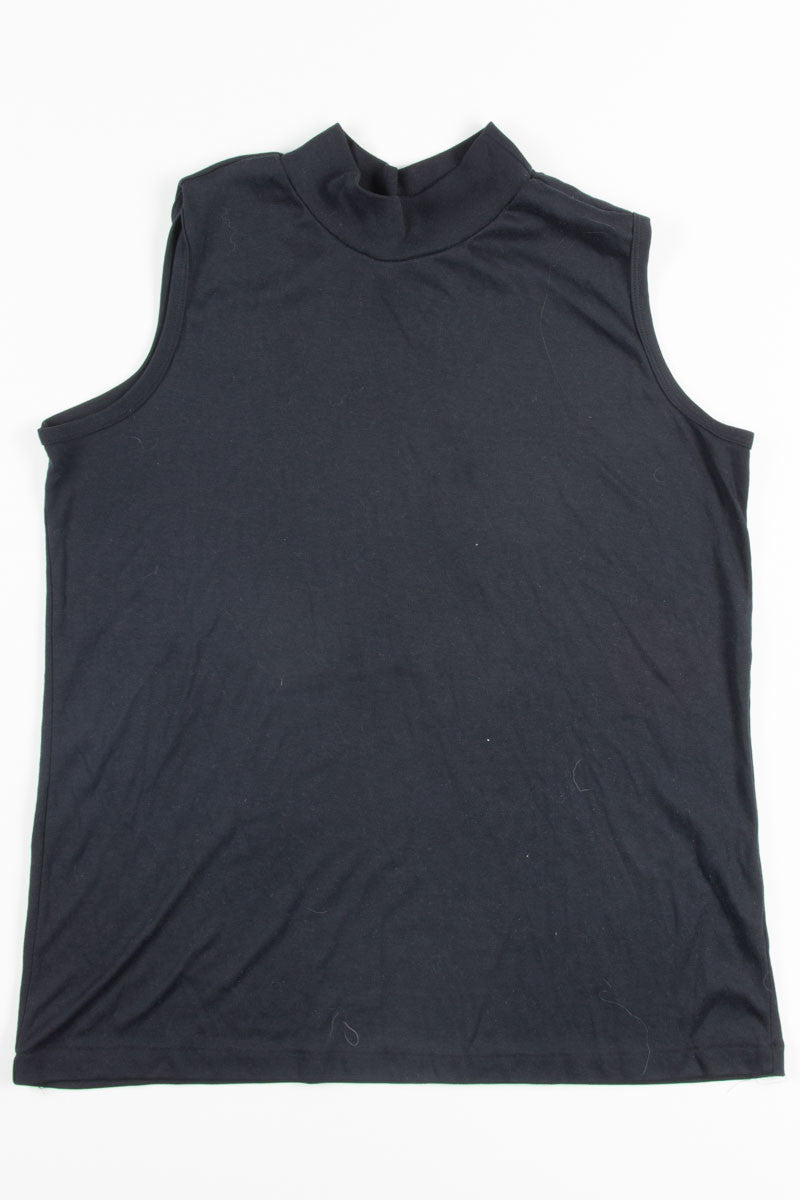 Black Sleeveless Turtleneck