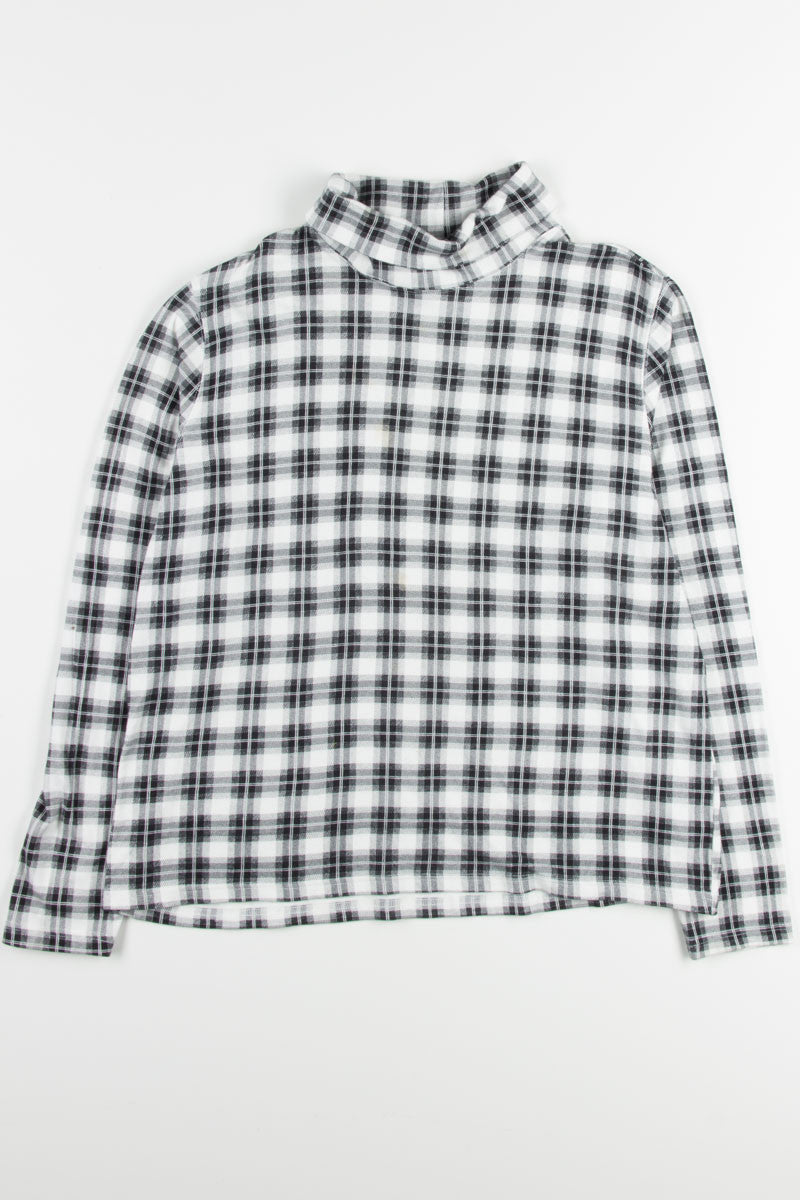 Black & White Plaid Turtleneck